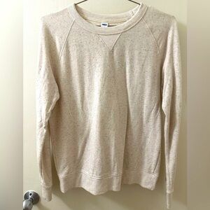 Old Navy Cream Speckled w Blue and Pink Women’s Crewneck Sweater, Small